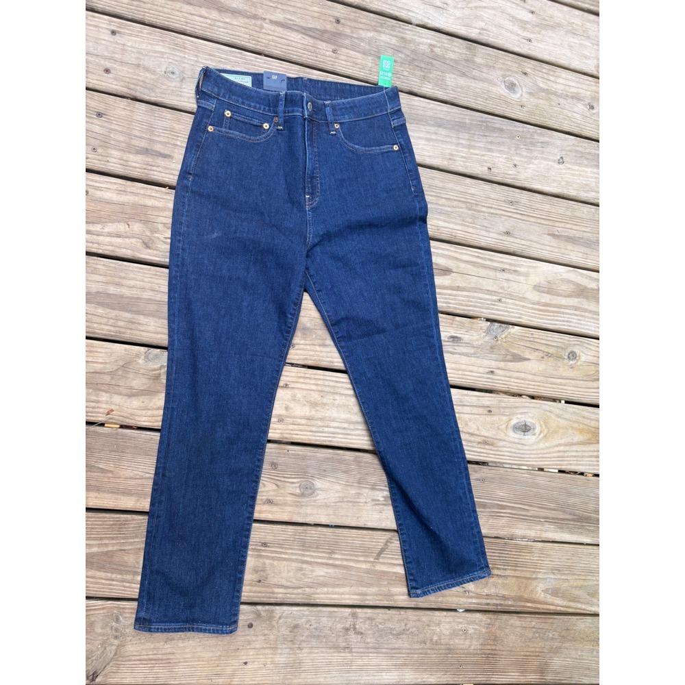 Gap Classic Straight High Rise Slim Straight Jeans Dark Indigo Blue Size 31 12S